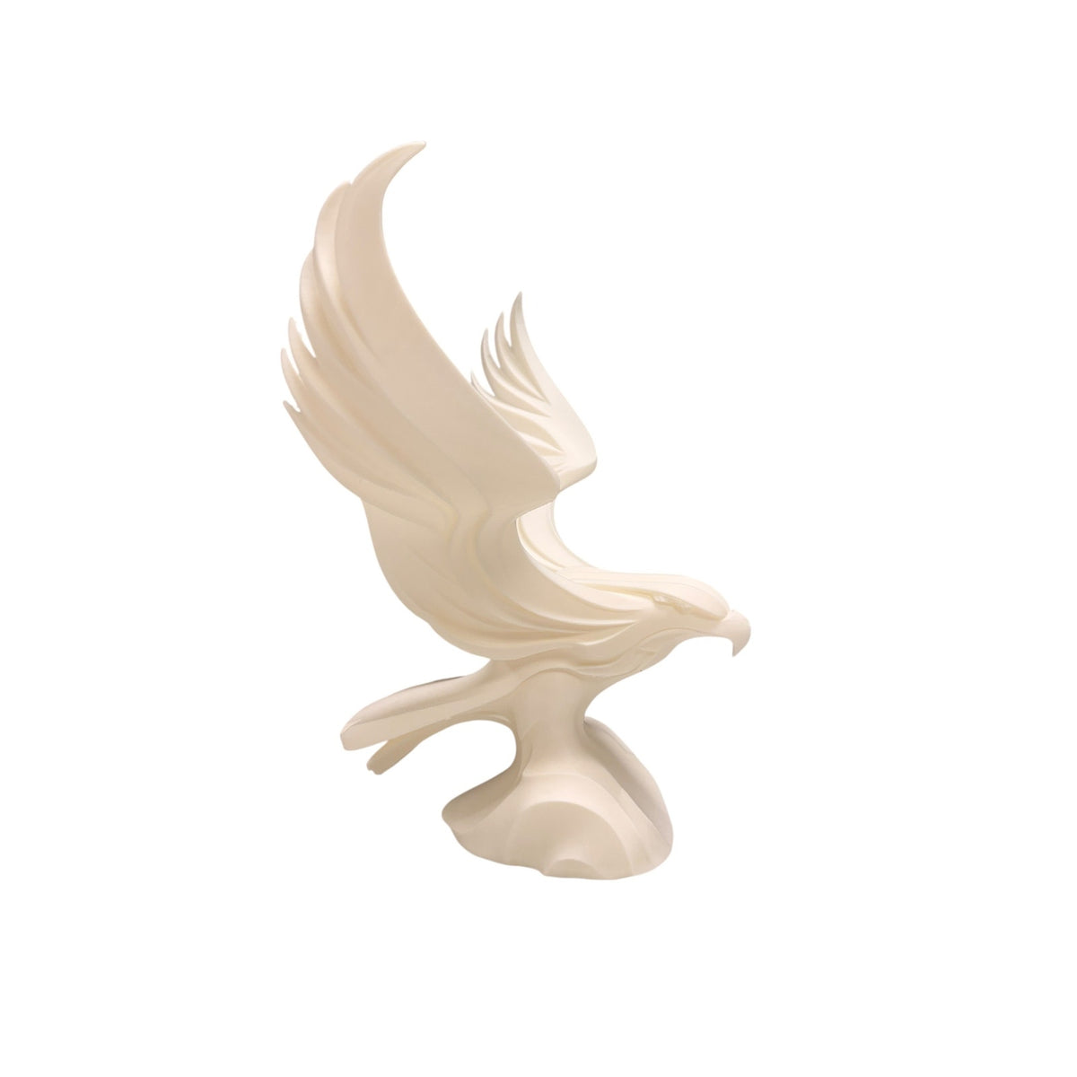 Handmade 3D Printed Eagle in Flight Sculpture White Resin Art Statue Decor 15"