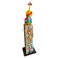 Handmade Resin Butterfly Tower Floor Sculpture with Painted Violin Mixed Media
