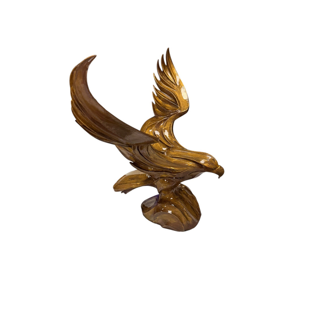Handmade Resin Eagle Sculpture 18x18 Spread Wings Custom Color Bronze Gold White