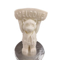 Handmade 3D Printed Welcome Bear Statue White Resin Coated Sign Sculpture 15"