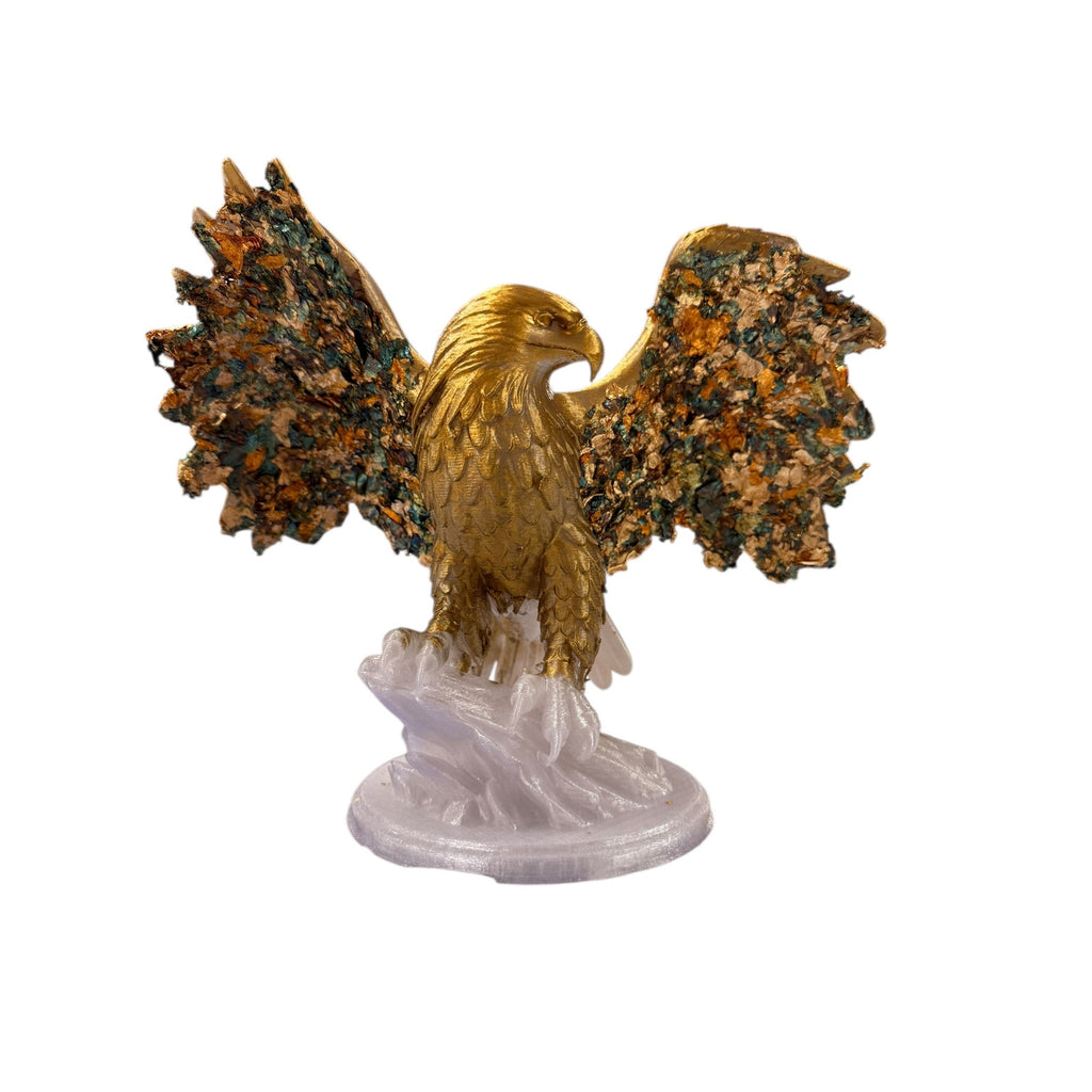 Bronze Eagle Statue 3D Printed Sculpture Spread Wings Landing Eagle Decor 15in