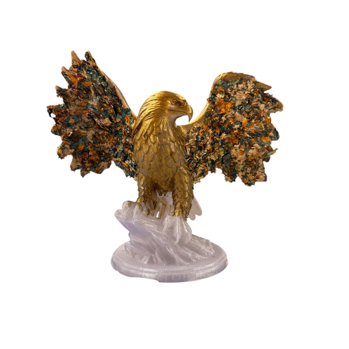 Bronze Eagle Statue 3D Printed Sculpture Spread Wings Landing Eagle Decor 15in