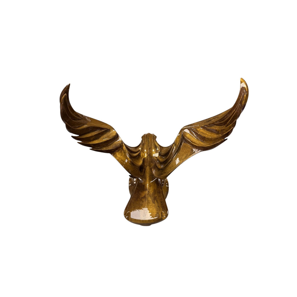 Handmade Resin Eagle Sculpture 18x18 Spread Wings Custom Color Bronze Gold White