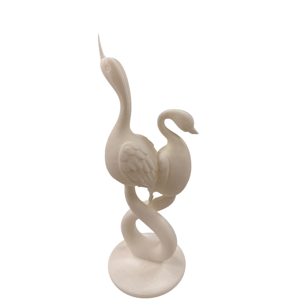 Handmade 3D Printed Swan Sculpture White Resin Coated Art Statue Home Decor 15"