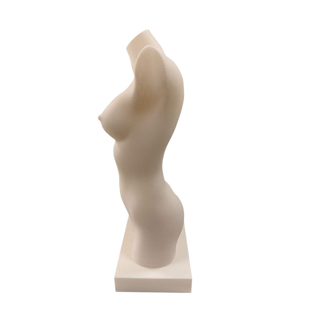 Female Torso Statue 3D Printed Resin Coated Pop Art Sculpture Red White Custom